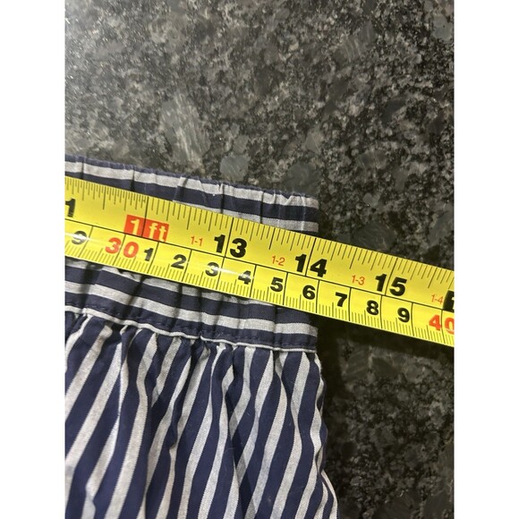 A New Day Women's A Line Skirt Navy Blue Pinstripe Size Small Preppy Coastal - Picture 5 of 5